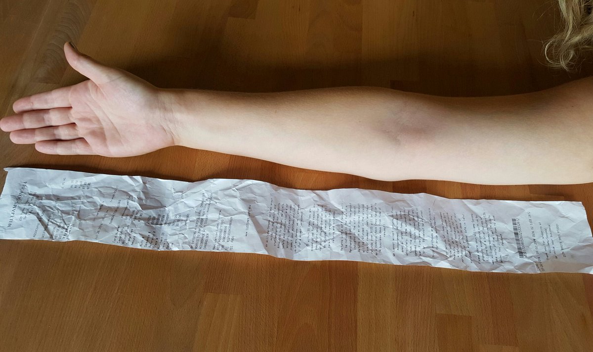 DaleBoyer's tweet photo. We bought one package of coffee filters from @WilliamsSonoma  #longestreceipt #customercopy #needonefortheotherarm https://t.co/cJyF1kVe5k