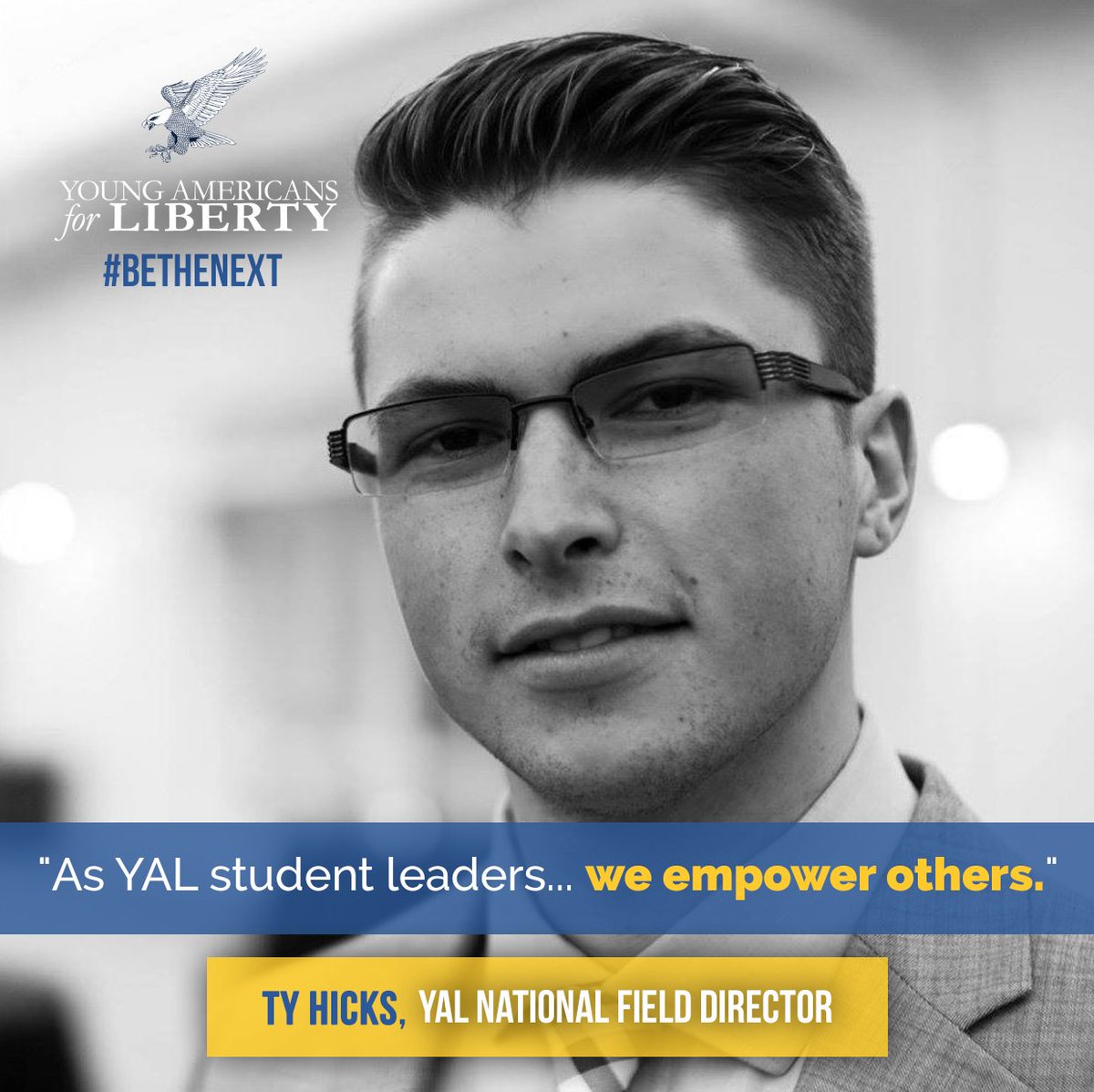 YALiberty's tweet photo. Ty Hicks understands what it takes to empower others. 

Will you join him and #BeTheNext leader for liberty? https://t.co/Kbx57FuVZH