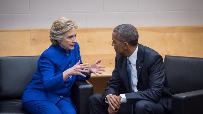 Hillary Clinton & Barack Obama share a laugh backstage Weds night at  #DemsInPhilly https://t.co/kV7n9e4Y3E
