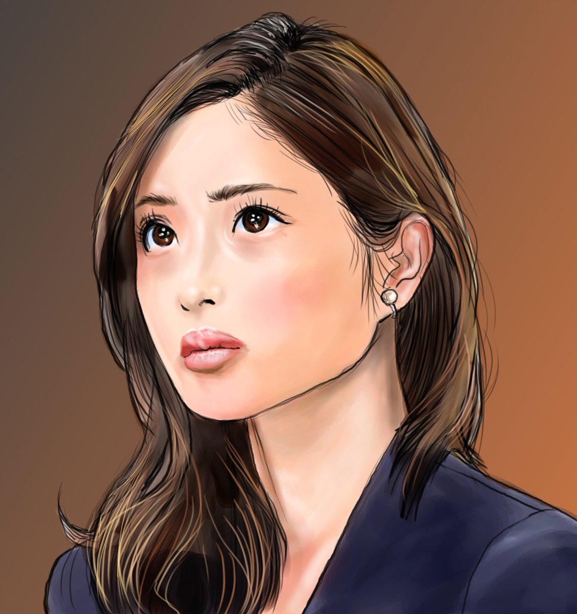 てらりん 石原さとみさん 似顔絵 イラスト 女優 シンゴジラ 石原さとみ Caricature Illustration Actress Satomiishihara Drawing