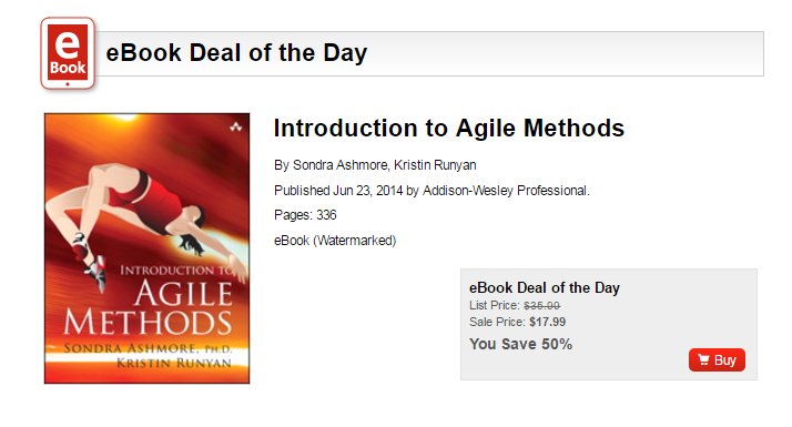Last chance! Save 50% on Intro to #Agile Methods eBook by <a href="/KristinRunyan/">Kristin Runyan</a> <a href="/sondra1130/">Sondra Blust Leaks</a> informit.com/deals