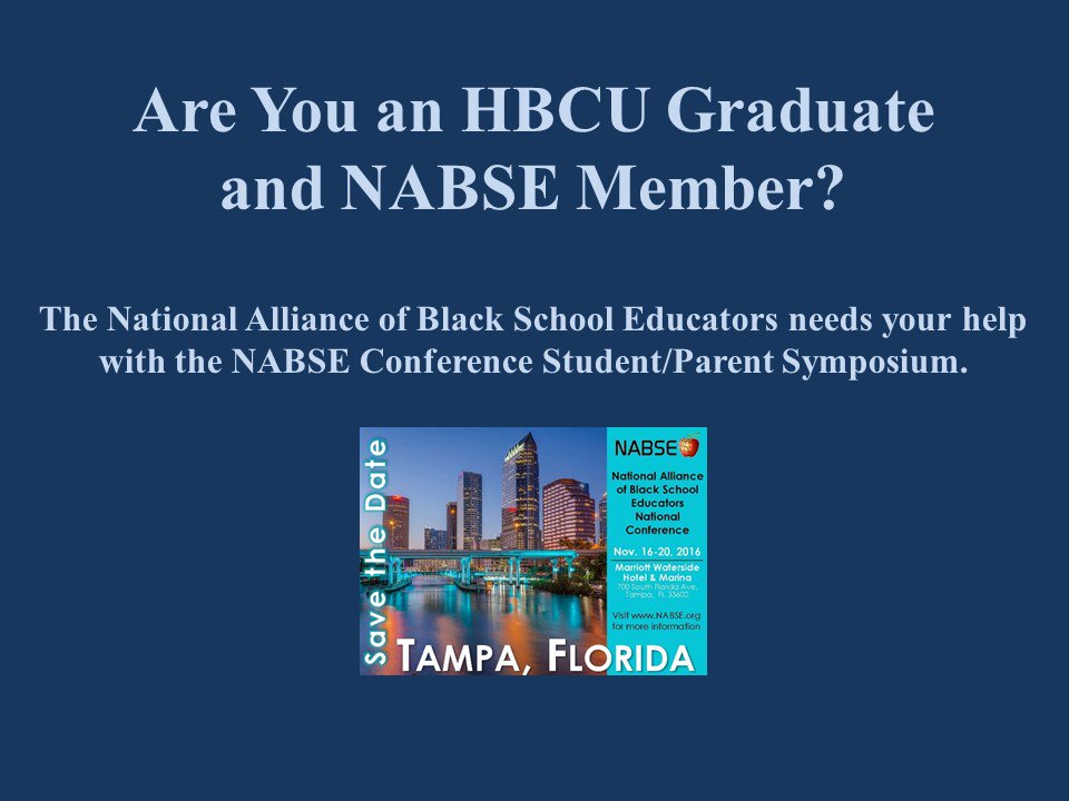 NABSE_org's tweet photo. HBCU Graduates and National Alliance of Black School Educators (NABSE) Members Help Needed!  https://t.co/SBp4QDKZPw https://t.co/afbDgzlYUl