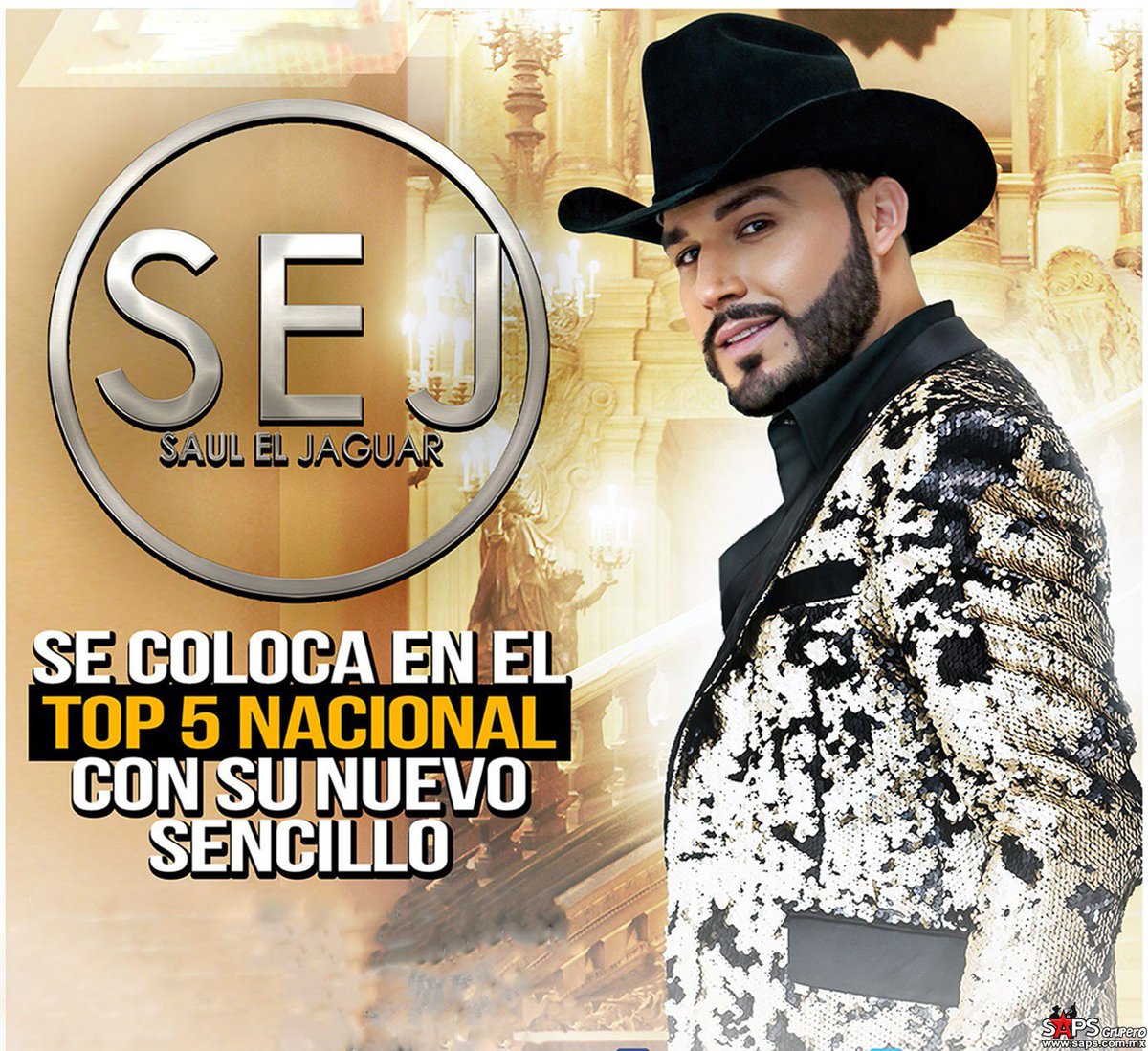 SAPSGrupero's tweet photo. Saúl “El Jaguar” se coloca en el Top 5 Nacional con su nuevo sencillo https://t.co/ai3J93O5yc @sauleljaguar https://t.co/Ez5eJFL4gC