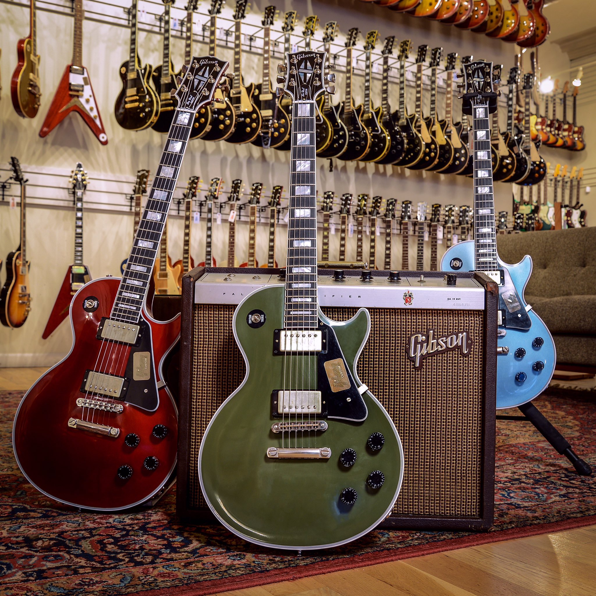Gibson les paul 2024 custom olive green