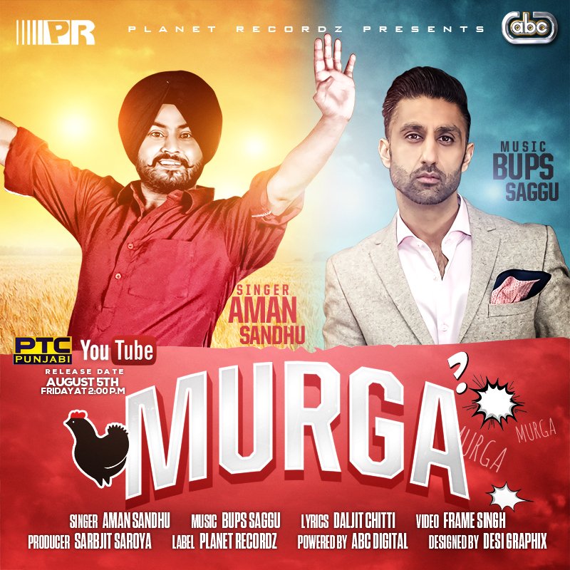 abcdigitalcom's tweet photo. Get ready for #Murga by @AMANSANDHUMUSIC @BupsSaggu releasing on 4th August iTunes PreOrder: https://t.co/KGoZdye3lz https://t.co/gxvLrmATRE