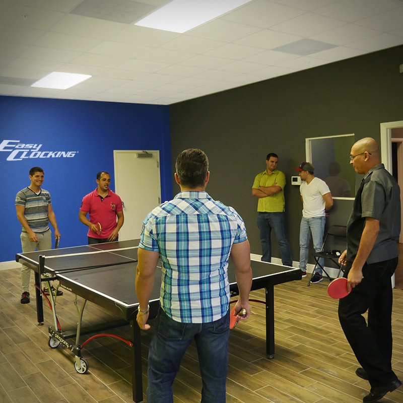 EasyClocking's tweet photo. It's #Friday ! Here at #easyclocking part of our #companyculture is to #always make #time for epic #pingpong battles https://t.co/K6cA9SGoRx