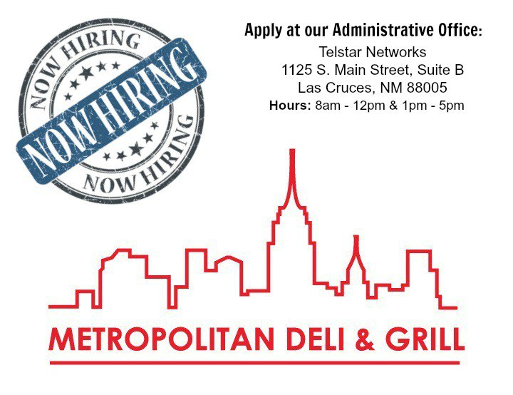 LasCrucesDeli's tweet photo. NOW HIRING SANDWICH MAKERS! https://t.co/11bG1m8mWH