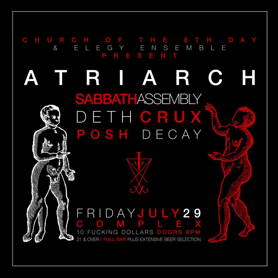 metalassaultLA's tweet image. Tonight at @ComplexLA: #Atriarch, #SabbathAssembly, #DethCrux &amp;amp; #PoshDecay, 21+, $10, doors @ 8.