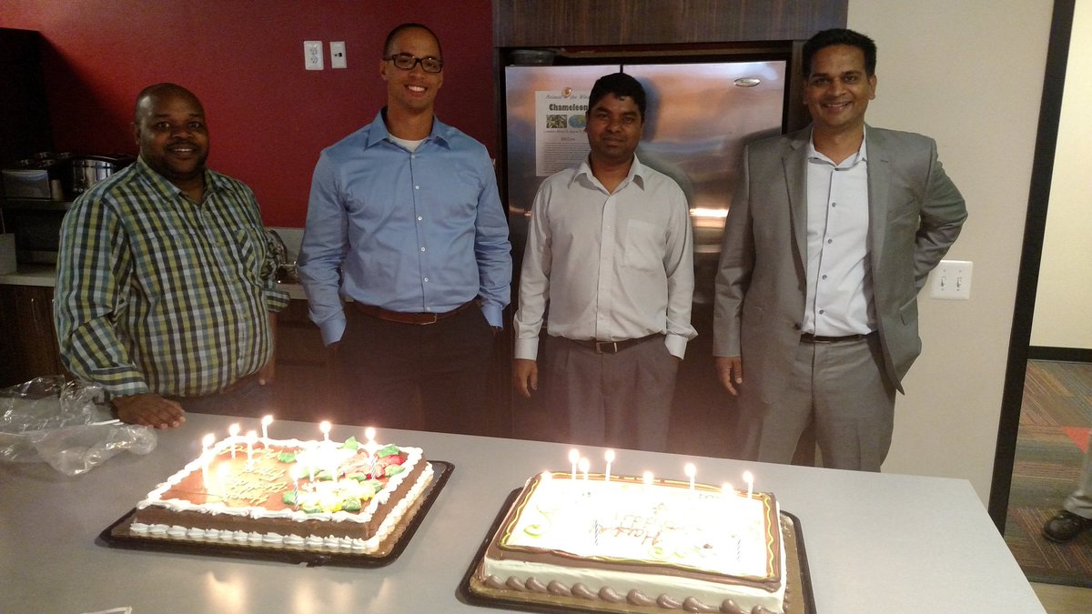 RevatureHR's tweet photo. Celebrating corporate team July birthdays with Fred, Robert, Yuvi, and Ravi!  Happy birthday!!  #RevatureBirthdays https://t.co/6RkSfgP8Lo