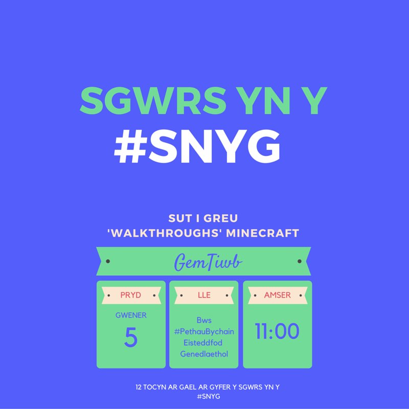 Cymraeg's tweet photo. Mi fydd sesiynnau @GemTiwb  , yn y #Snyg Dydd Iau a Dydd Gwener. https://t.co/RtGmyKFbdW https://t.co/h2wjITIkK5 https://t.co/08SE3tnjwu