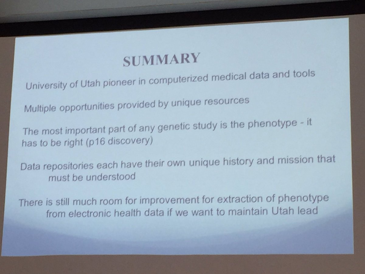 wendywchapman's tweet photo. Lisa Cannon Albright-phenotypes critical for genetic discovery-need NLP @uubmi data science summer camp https://t.co/UHWE7owRPo