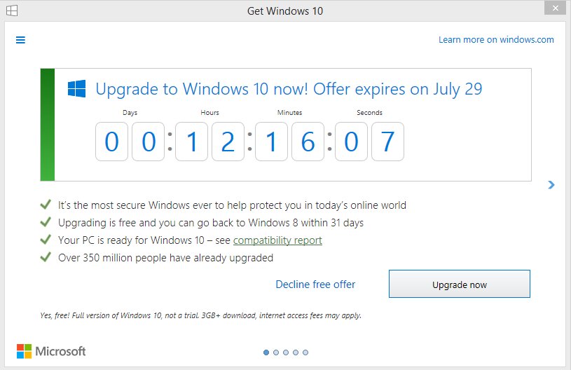 HeikeRitter's tweet image. Today is da day! Free #Windows10  upgrade ends 😲 in just a few hours. Go, get it now! #Windows10upgrade