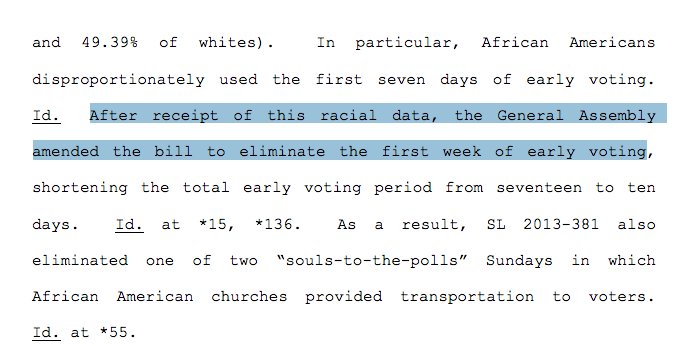 splcenter's tweet photo. NC lawmakers also aimed to eliminate certain early voting days bc data showed those were used most by black people https://t.co/l0vzRWFuc8