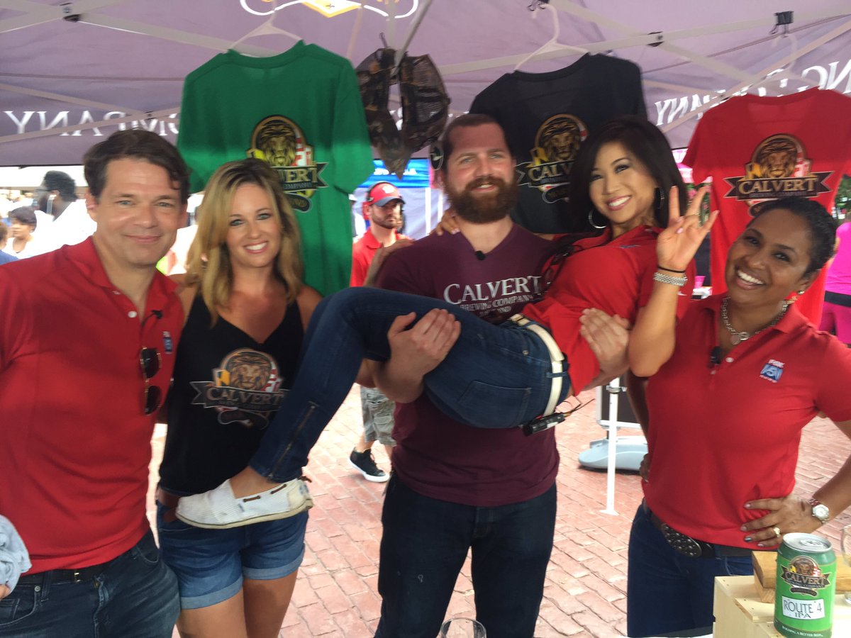 Calvertbrewing's tweet photo. Honored to be featured on Fox 5 this morning!! Thanks Tucker, Allison and Annie! #calvertbrewing #fox5ziptrip https://t.co/SfCPxBM2Ur