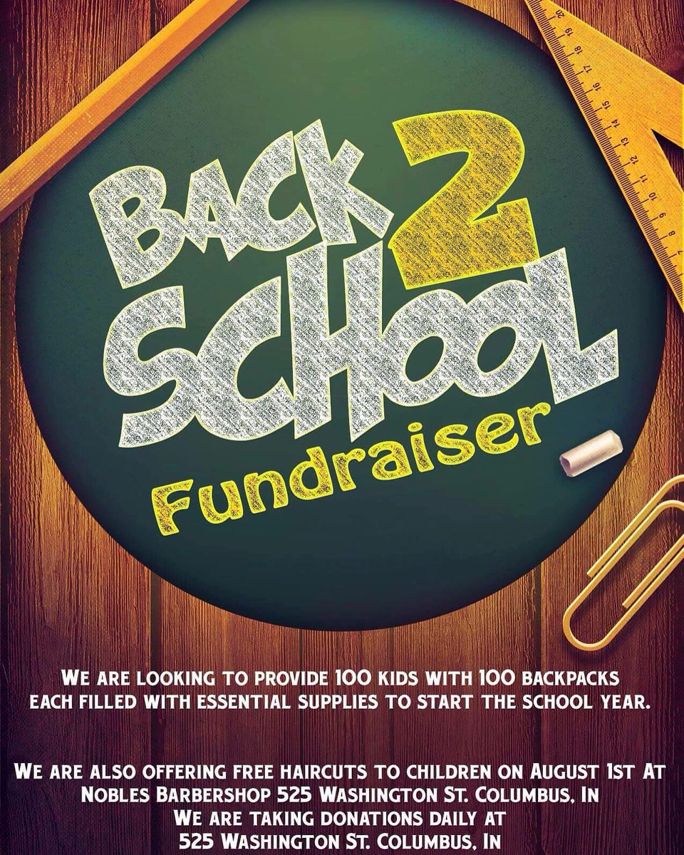 Free back to school haircuts at Noble's Barbershop @cnonle86 on Aug. 1st.