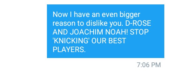 // I just made myself laugh talking to a Knicks fan 😂