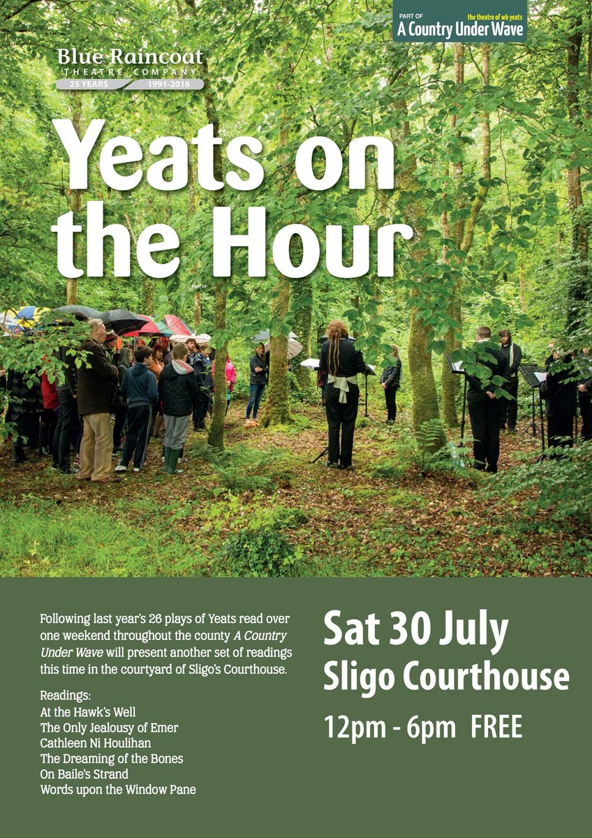 SligoRaincoats's tweet photo. For this year's programme, we visit Sligo Courthouse tomorrow (no5 on Map) for Yeats On The Hour @sligofestival 12-6 https://t.co/zc1uYdQxOS