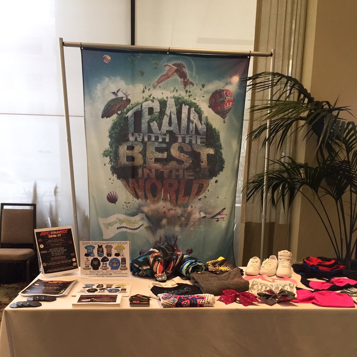 ExplosionSpirit's tweet photo. Don't forget to stop by our booth today at the USASF Conference in Costs Mesa, CA #explosionspiritwear #ATC #cheer https://t.co/gOCtJ6iSJu