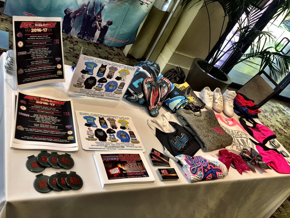 ExplosionSpirit's tweet photo. Don't forget to stop by our booth today at the USASF Conference in Costs Mesa, CA #explosionspiritwear #ATC #cheer https://t.co/gOCtJ6iSJu