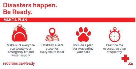 RedCrossDurham's tweet photo. Disasters happen!. It's important to ensure you &amp; your family have a plan. Tips: https://t.co/VFZKDKn9Vc #BeReady https://t.co/sfPSUZ6eIJ