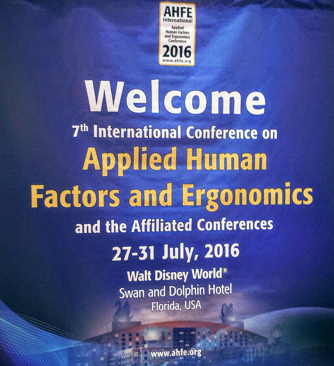 atosine's tweet photo. First day @AHFE_Conference #AHFE2016 hoping to hear about the work others are doing around ux and healthcare https://t.co/fi1qQ4Xe1K