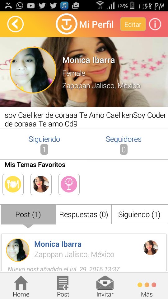 MonicaCoderCd9's tweet photo. @CaELiKe #CaeliViajaHastaTuCasa te invito a mi casa soy de Zapopan Jalisco México y Soy Caeliker de ❤ Te Amo Mucho https://t.co/mnURZrADCn