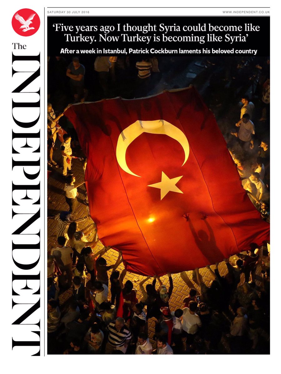suttonnick's tweet image. Independent:
5yrs ago I thought Syria cld become like Turkey
Now Turkey is becoming like Syria
#tomorrowspaperstoday