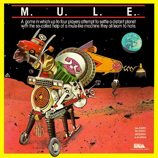 techflashback's tweet image. Today's #c64 box art is MULE. What an awsome but weird design! #retrogaming #commodore