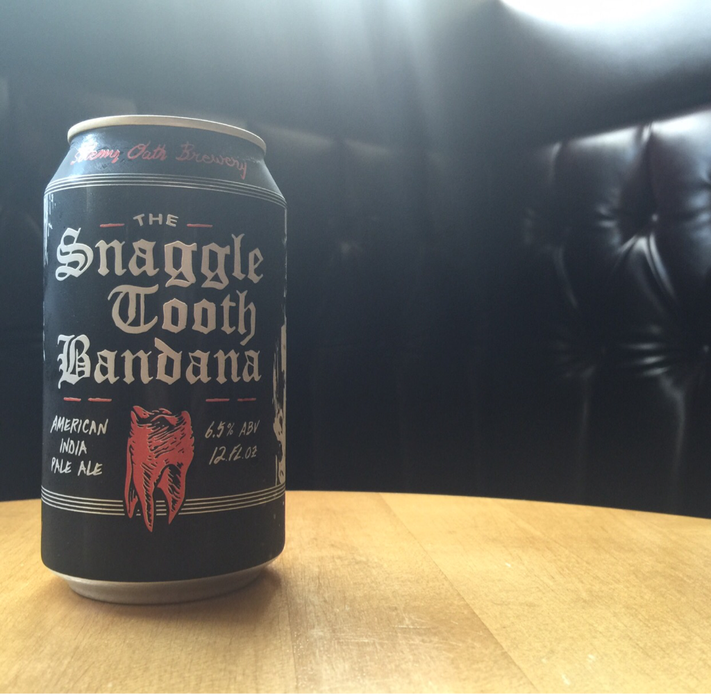 Tonight's cheers is brought to you by SOB Snaggle Tooth Bandana IPA now on our can menu. #friday