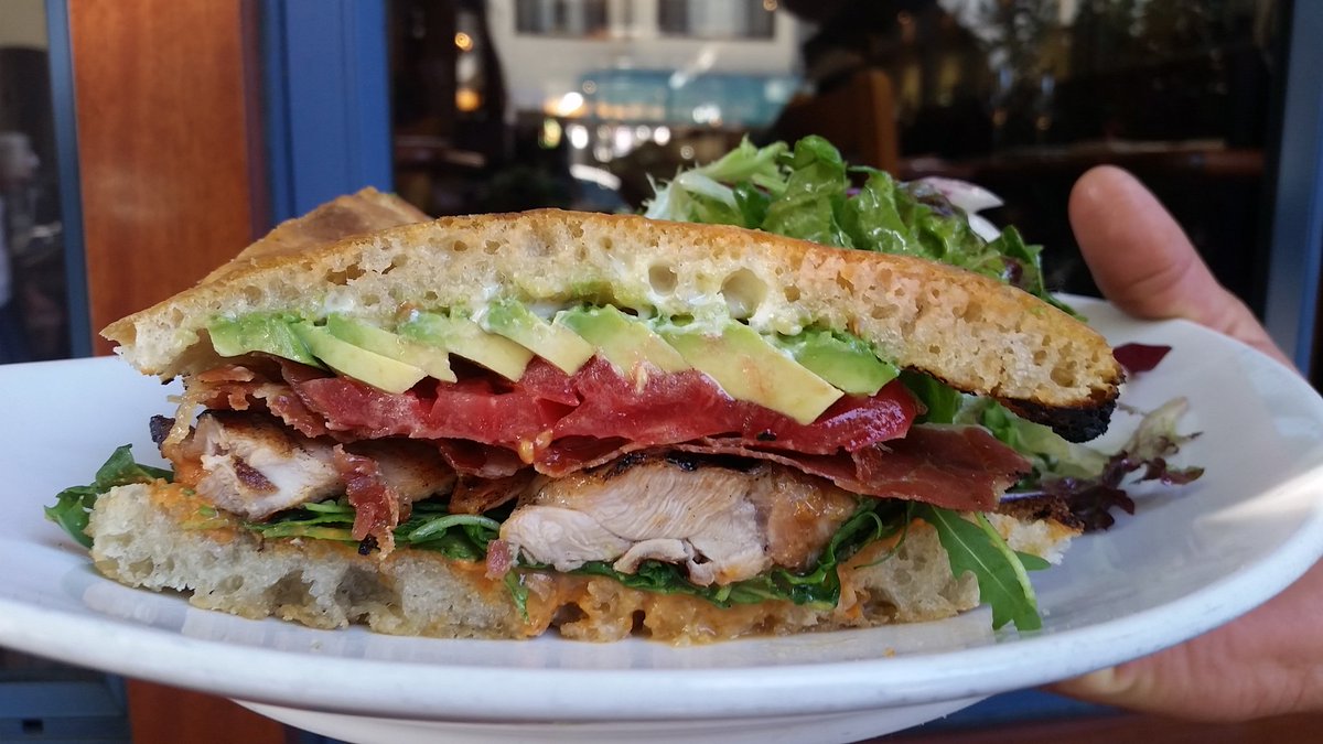 The Chicken alla Rose Pistola in all its glory. #avocado #proscuitto #sandwich