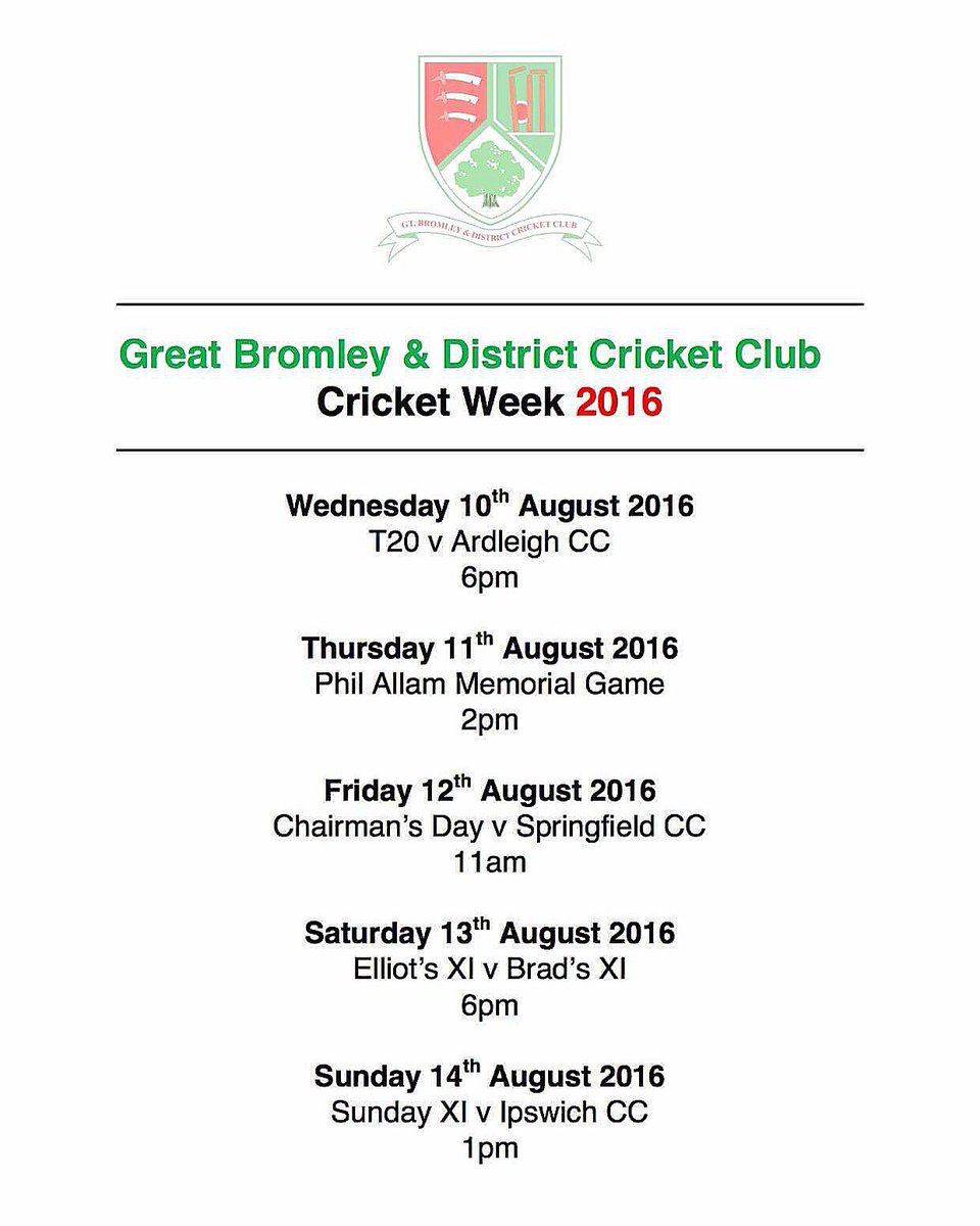 Great Bromley CC tweet media
