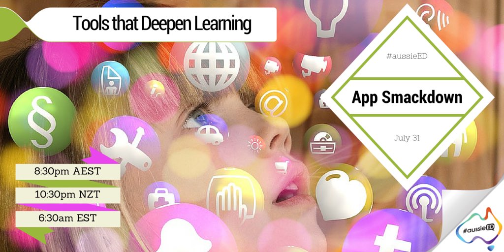 MRsalakas's tweet photo. Join #aussieED this Sunday for an App Smackdown! Let's talk tools that deepen learning. #edtechchat #satchat https://t.co/SMYOLsIOwv