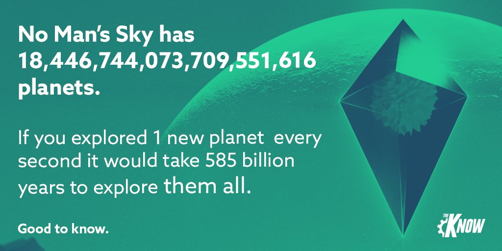 Hope you don't plan on finishing all of No Man's Sky, because that's impossible.
NMS News: bit.ly/2aEHR6O