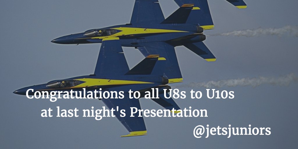 jetsjuniors's tweet photo. Congratulations to all U8s to U10s at last night's #JetsJr Presentation! Registrations for 2017 season opening soon! https://t.co/NFVbdbUAB7