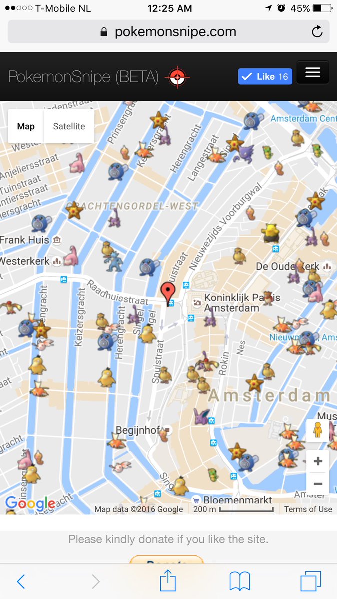 PokemonSnipe's tweet image. pokemonsnipe.com new #geolocation tool working for a user in #Amsterdam #pokemongo #pokemonfinder