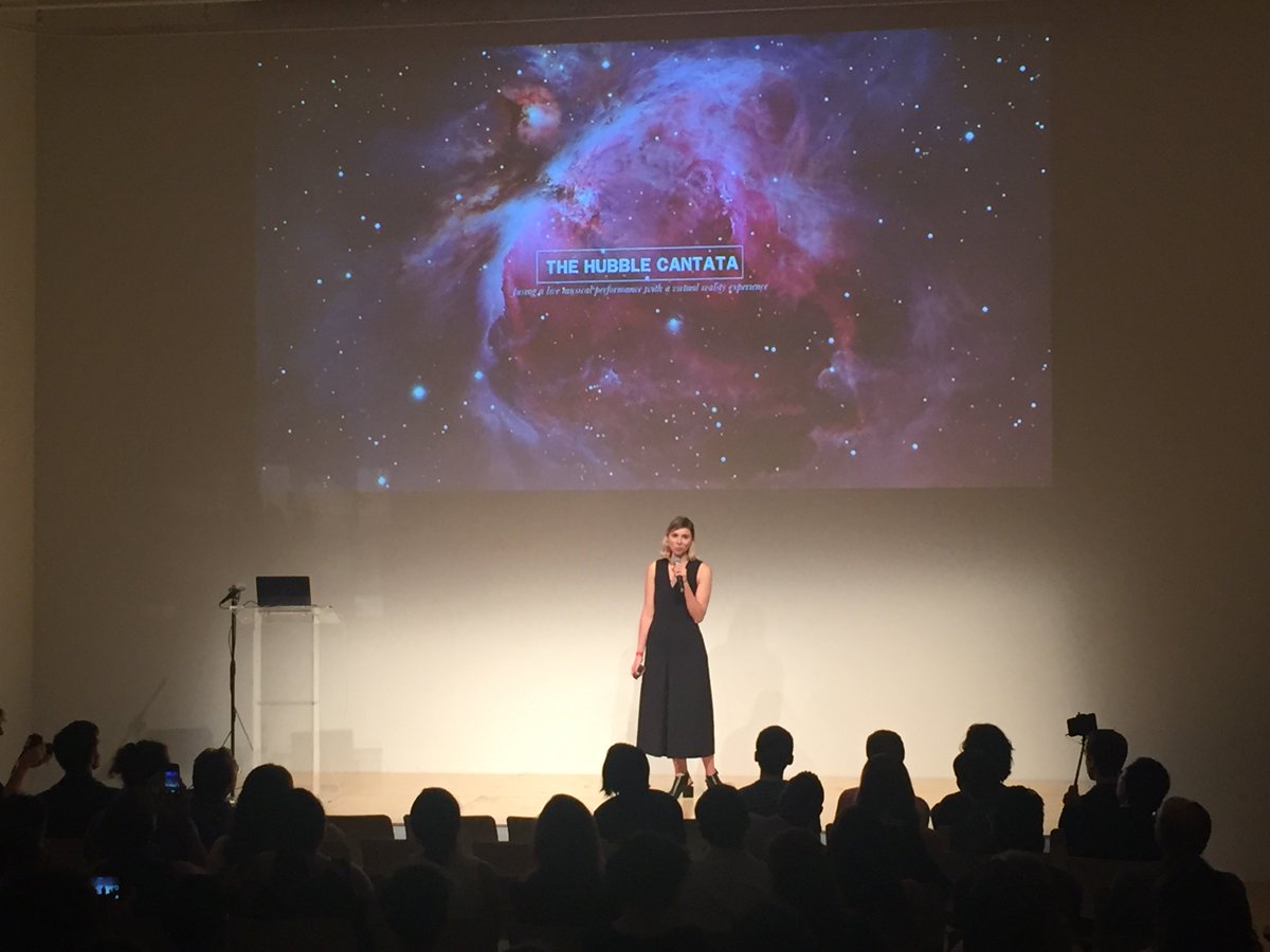 NEWINC's tweet photo. Closing it out we've got @Eliza_McNitt's #HubbleCantata! We're all made of stardust at Demo Day #publicbeta2016 https://t.co/vEma3sGtOO