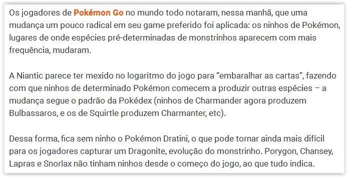 Pokemon_Go_Bras's tweet photo. Niantic muda ninhos de Pokémon, confundindo jogadores.

#WeWantPokemonGOForBrazil #pokemongo #PokemonGOBrasil https://t.co/iLqFxOCM4D