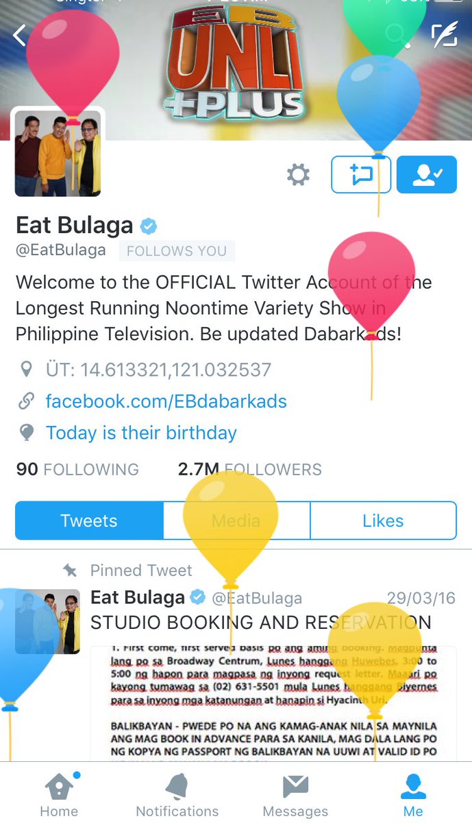 XPhilippines's tweet image. Happy birthday, @EatBulaga 🎂!#EBisLove ❤️