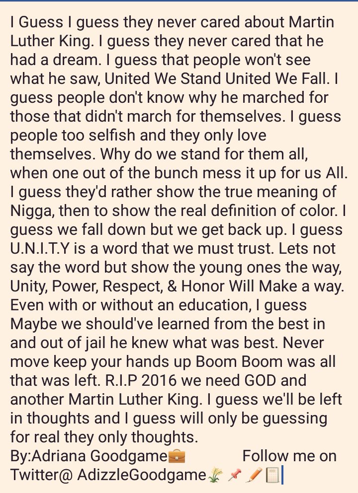I wrote this check me out #BlackLivesMatter