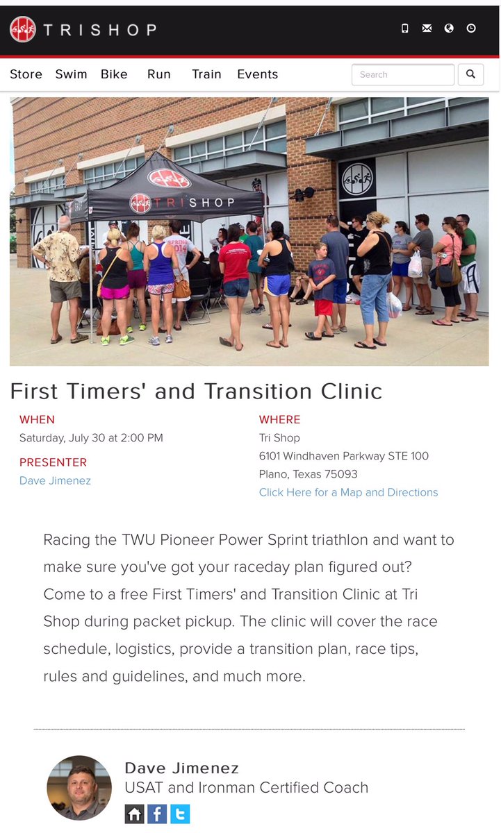 BigDave4's tweet image. FREE First Timers Clinic partnering with @DAR_multisport Pioneer Sprint Tri &amp;amp; @Tri_Shop Plano at 2pm. Tell a friend.