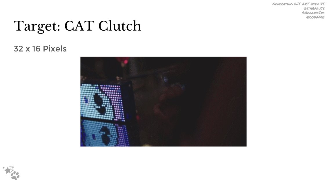 micahstubbs's tweet photo. this idea that gifs make better art
because of the constraints they offer you
@starpause @codame #forwardjs https://t.co/9fFd0qQUwW