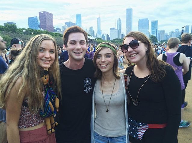 LermanUpdate's tweet photo. Logan Lerman with fans (and his bff) at Lollapalooza. https://t.co/yb1e87TH9v
