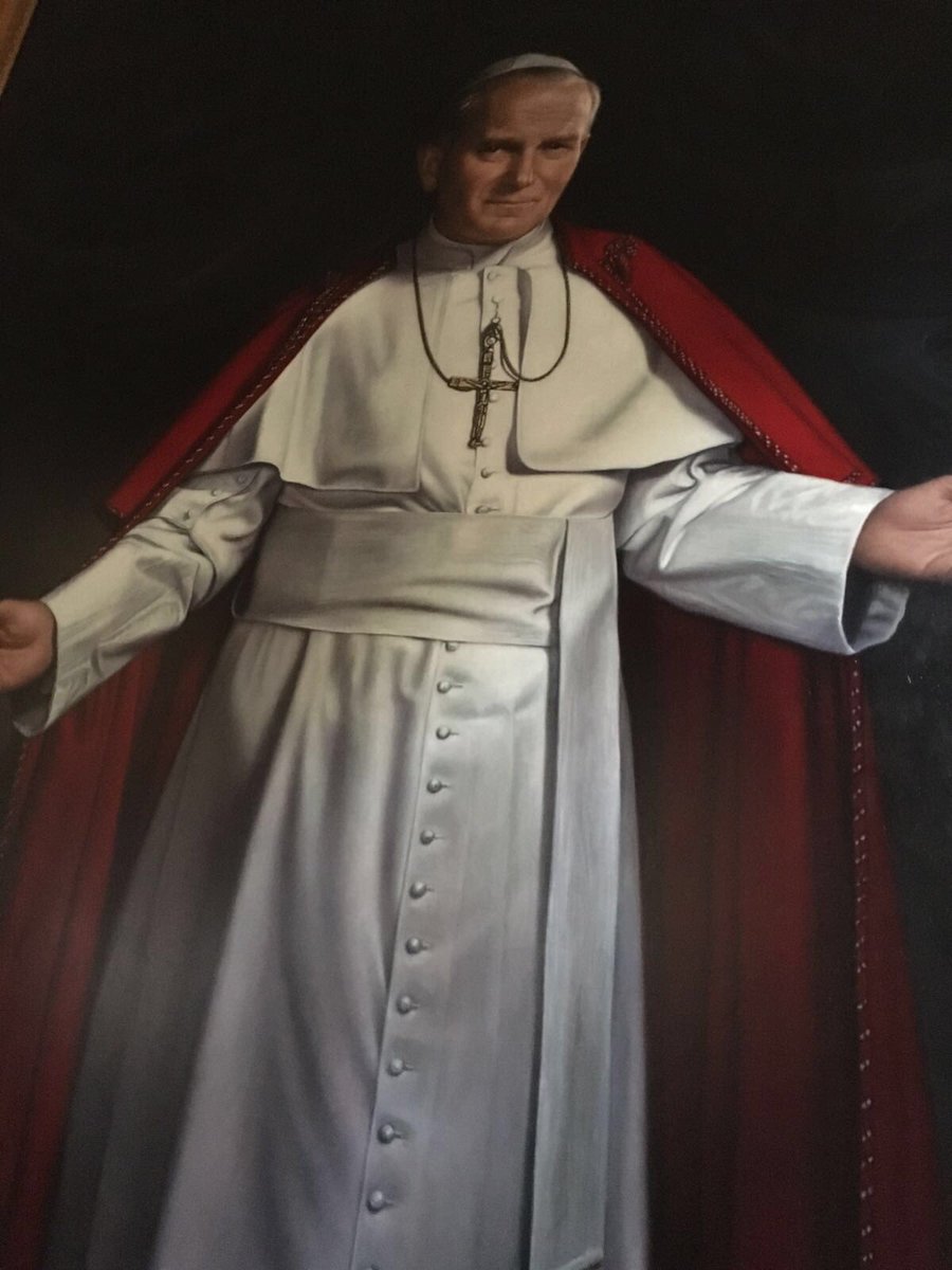 valealazraki's tweet photo. En el santuario dedicado a San Juan Pablo II se encuentra la sotana ensangrentada que llevaba el día del atentado https://t.co/AGKjU0CtFj