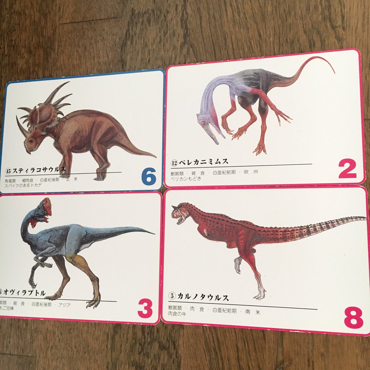 ひろこ 恐竜垢 A Twitter 恐竜カード 小さい頃はこれで色んな種類を覚えてました 今はもうここに載ってるのとだいぶ形が変わった 恐竜もいますが 見てると楽しいです 全部で80枚くらい 恐竜 カード 恐竜博士 Dinocard