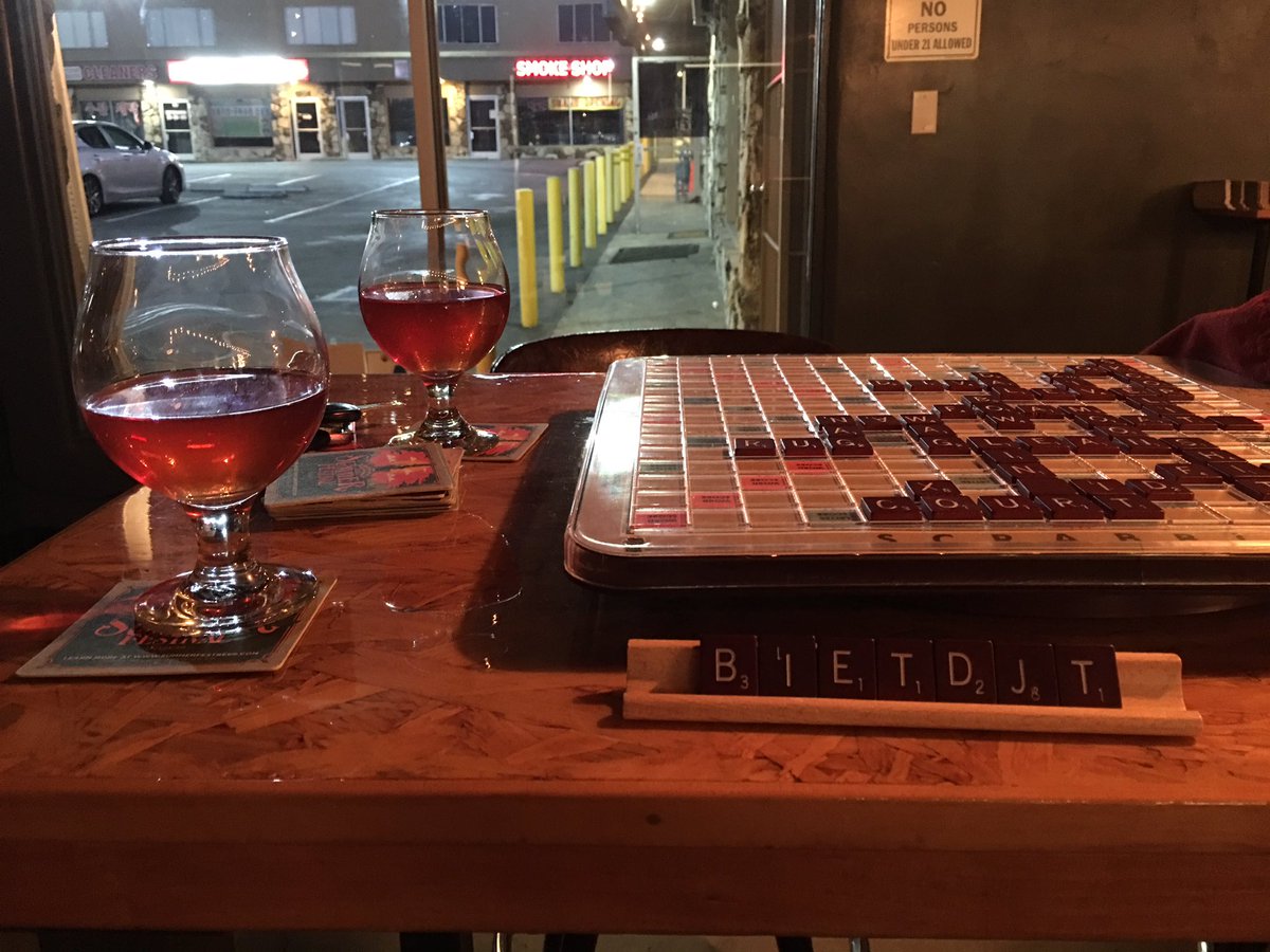 #scrabble and #cider at a local beer bar #fridaynight