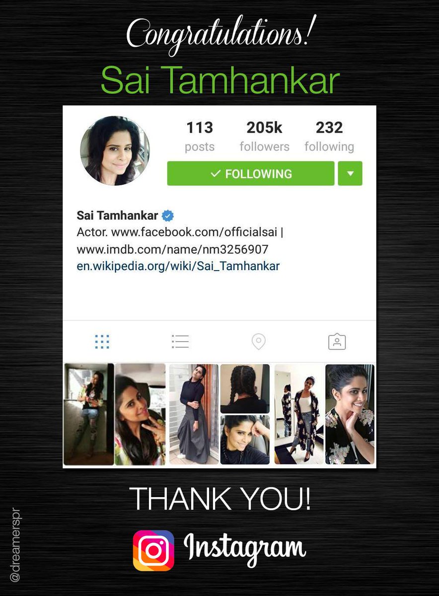 DreamersPR's tweet photo. We are happy to share that #Instagram account of Dreamers Star @SaieTamhankar has got #Verified!
#Congratulations! https://t.co/lkhRiOwvXi