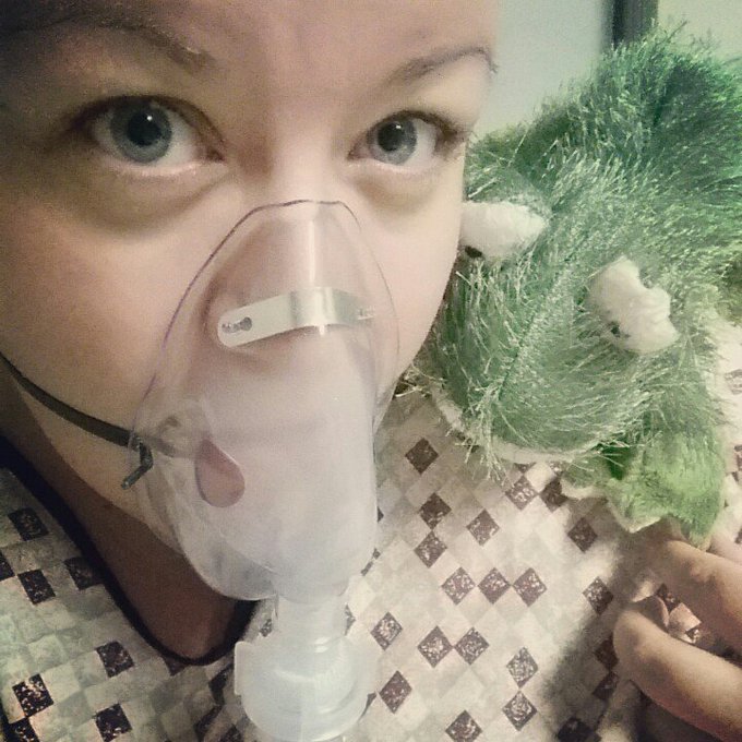 My new froggy companion Ferdinand is supporting me through my nightly breathing treatment! 🐸❤ https://t<a href="/tag/europeontour2018"class="tags"><span>#europeontour2018</span></a>