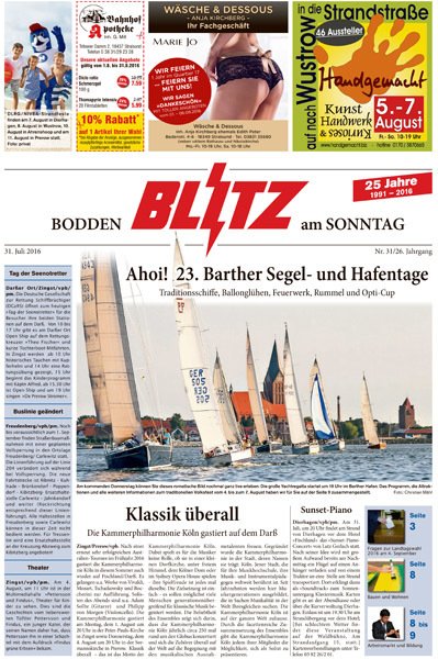 hstblitz's tweet photo. Unsere neue #Titelseite ist fertig! Der #BLITZ wünscht ein schönes Wochenende. #Stralsund #Rügen #Darß #-dgzrs https://t.co/1ZMNAwwHJ4