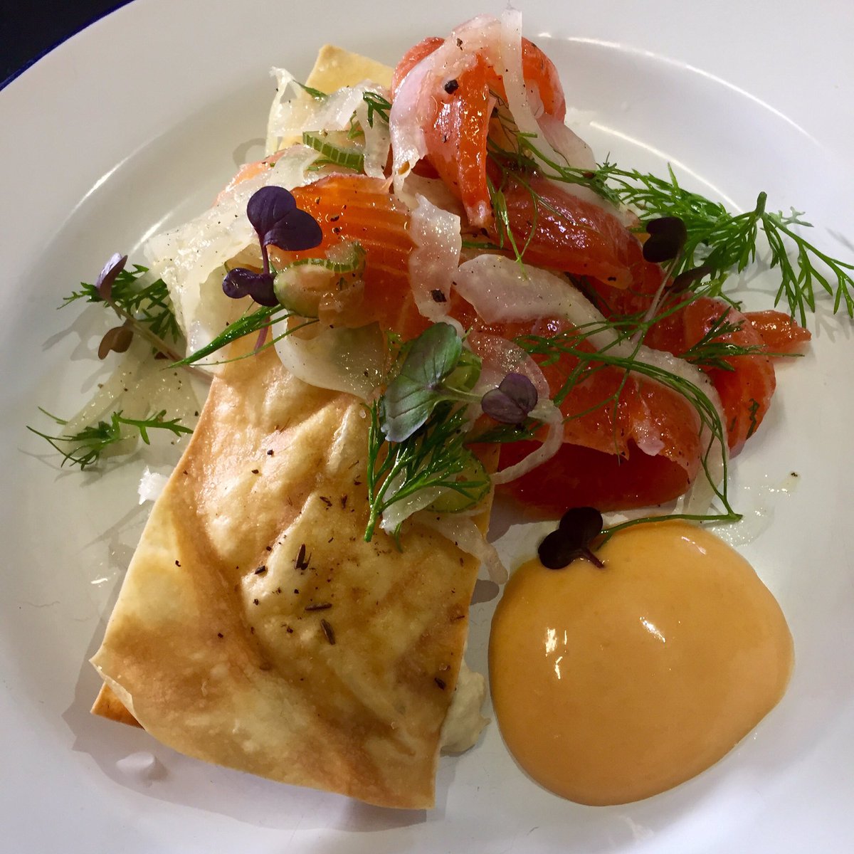 Cured salmon brik pastry, fennel two way and citrus curd <a href="/TravelVictoria/">Travel Victoria</a> <a href="/qftravelinsider/">Qantas Travel Insider</a> <a href="/GORCC/">ٌ</a> <a href="/FoodCornish/">Richard Cornish</a>