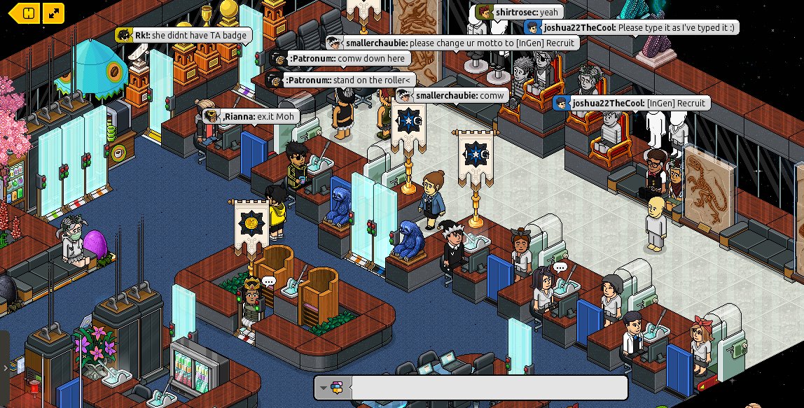InGen_Habbo's tweet photo. Wanting a job with awesome people? Come on down to InGen :) we pay daily! @Habbo https://t.co/KRXb14EeAB
